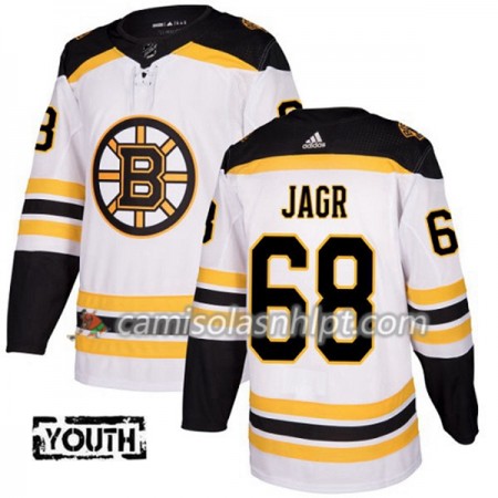 Camisola Boston Bruins Jaromir Jagr 68 Adidas 2017-2018 Branco Authentic - Criança